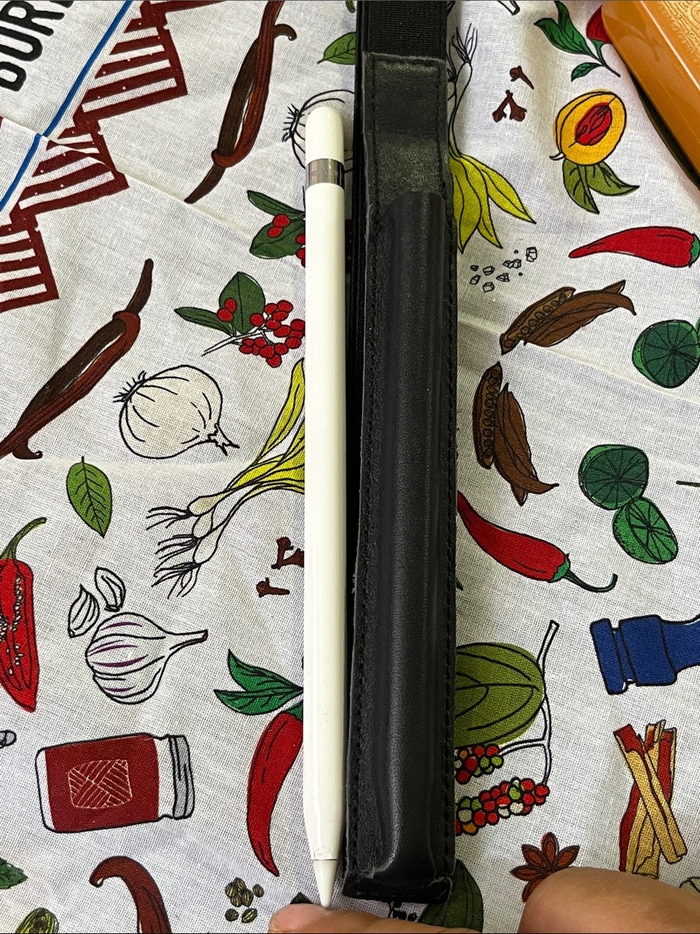 Apple White Pencil with Black Leather Sleeve